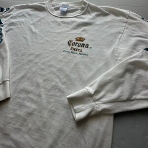 Corona Extra Costa Maya Mexico Long Sleeve T-Shirt White Large M&O Knits
